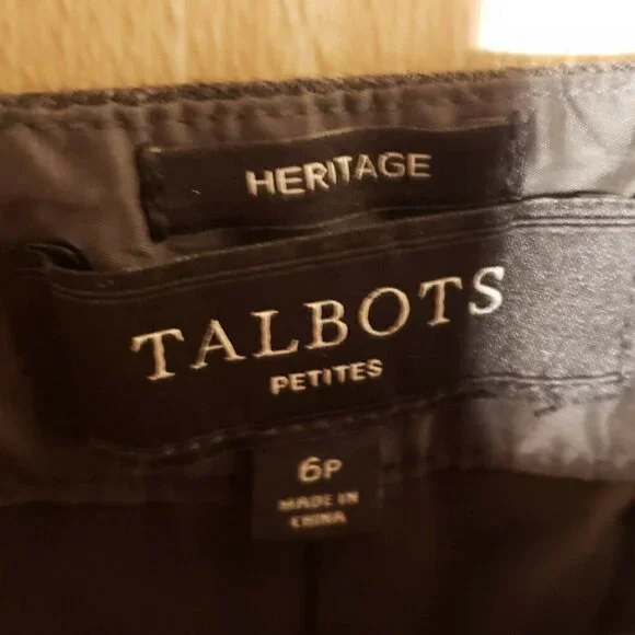 Talbots Petite Womens Heritage Grey Pinstripe Wool Blend Pants 6P - Picture 6 of 7